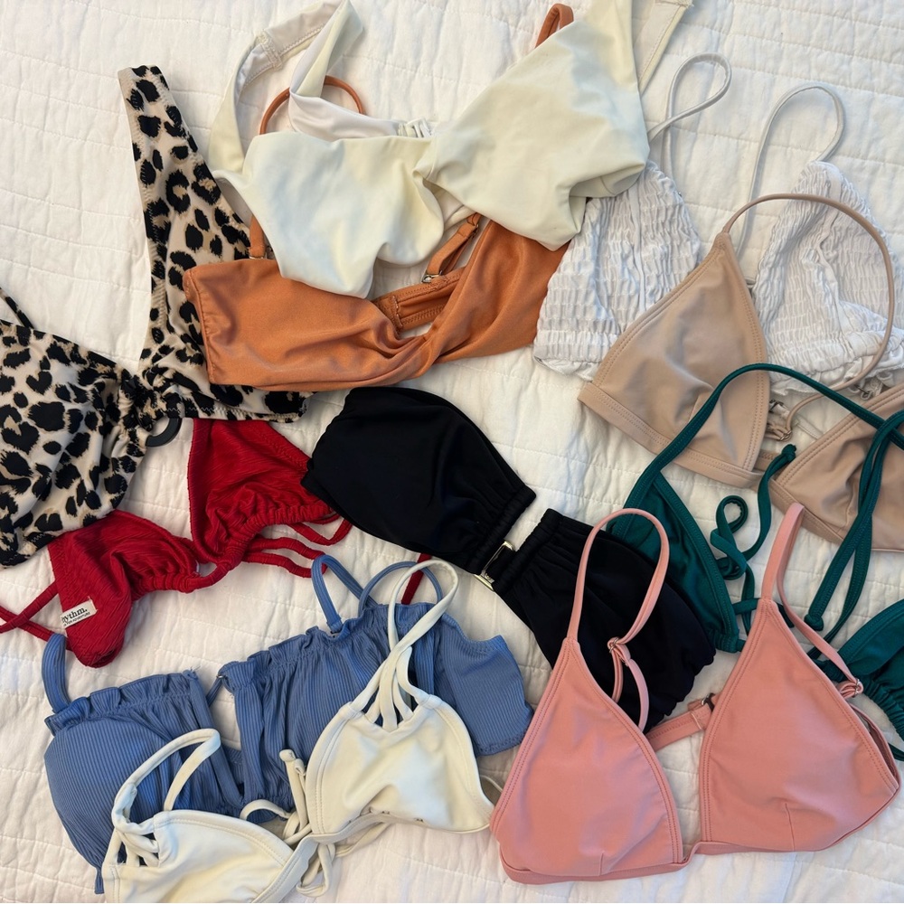 Bikini Set-Includes all 11 tops Only. EDIT: I found the blue bottoms lol!!!